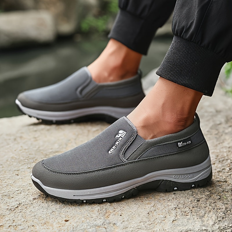 Heren Comfortabele Antislip Loafers | Effen Kleur Ademend Gebreid Instaplaars, Dikke Zool Lichtgewicht Casual Schoenen voor Alle Seizoenen Buitenactiviteiten en Dagelijks Comfort
