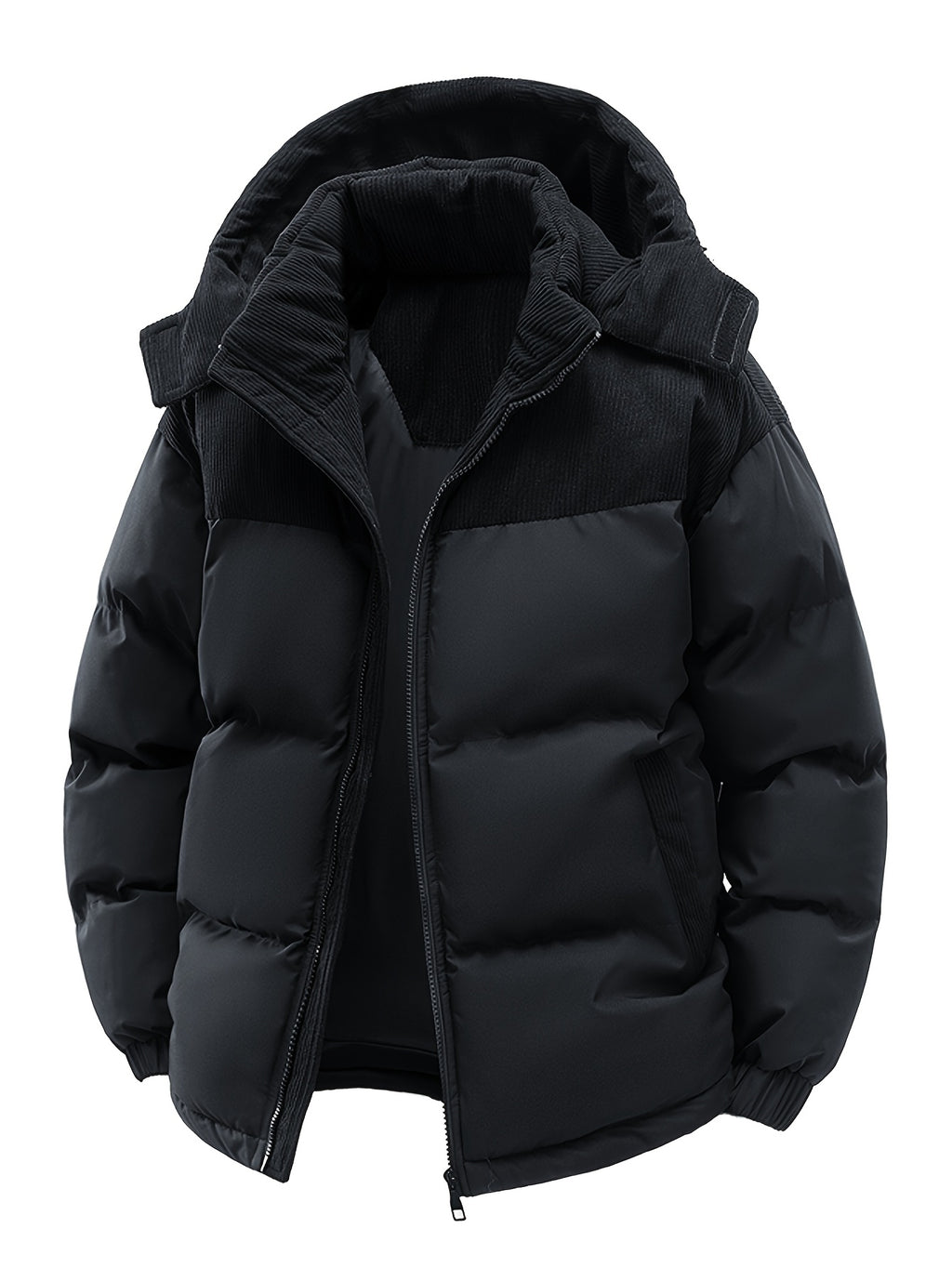 2025 Nieuw Product Heren Winter Warme Jas, Color-Block Dikke Warme Casual Hooded Jas, Camping Kerst Nieuwe Aanwinst