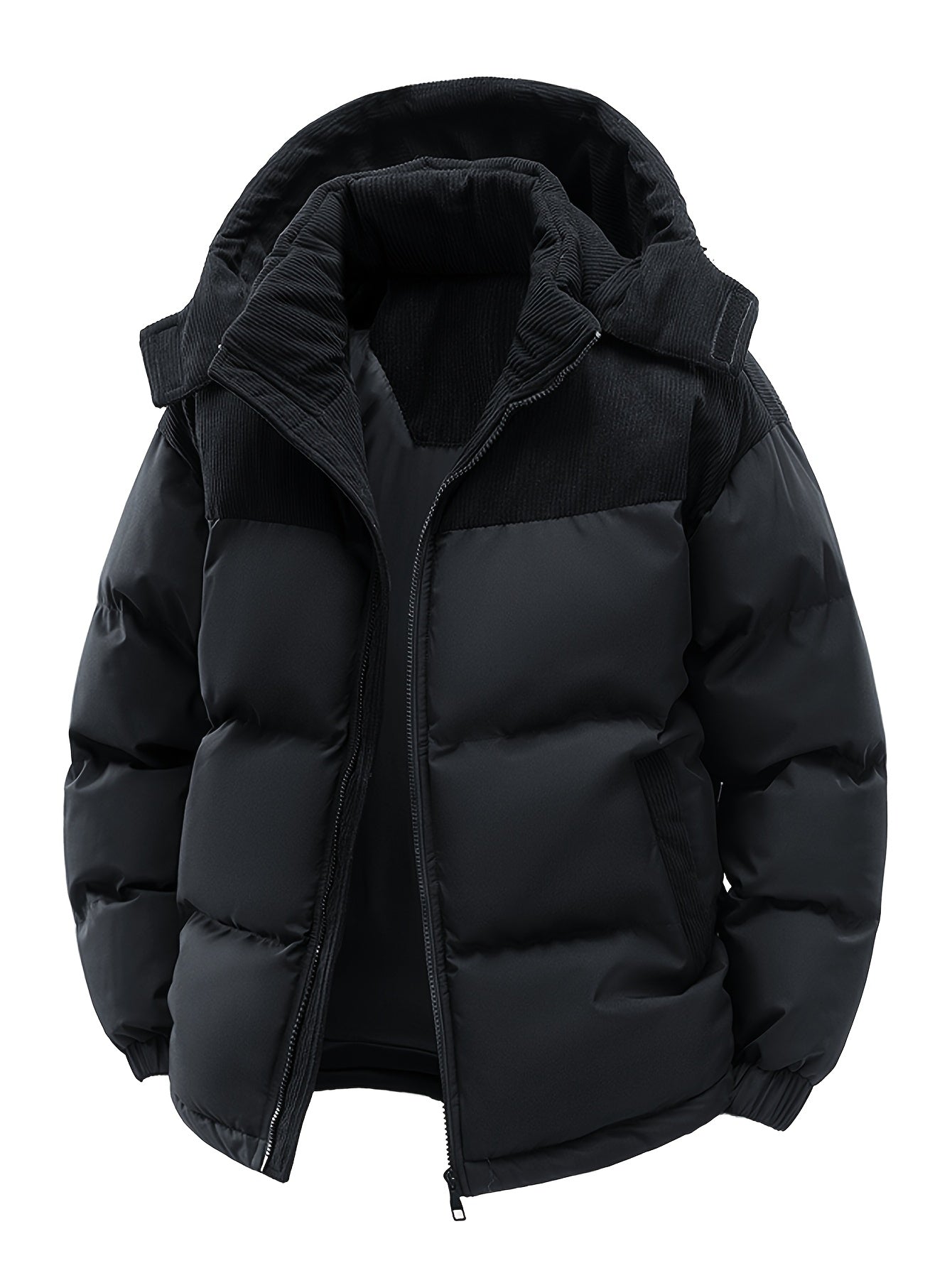 2025 Nieuw Product Heren Winter Warme Jas, Color-Block Dikke Warme Casual Hooded Jas, Camping Kerst Nieuwe Aanwinst