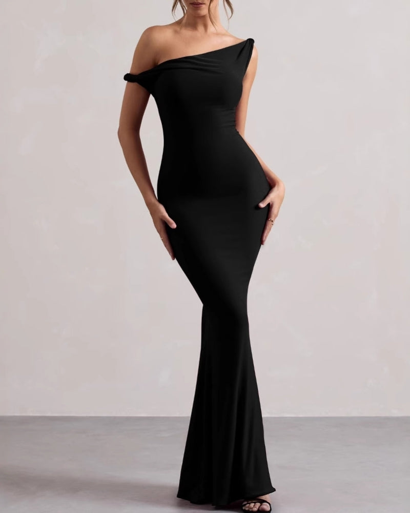 One-Shoulder Bodycon Long Dress