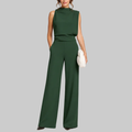 Larkin Wide-Leg Jumpsuit with High Neck