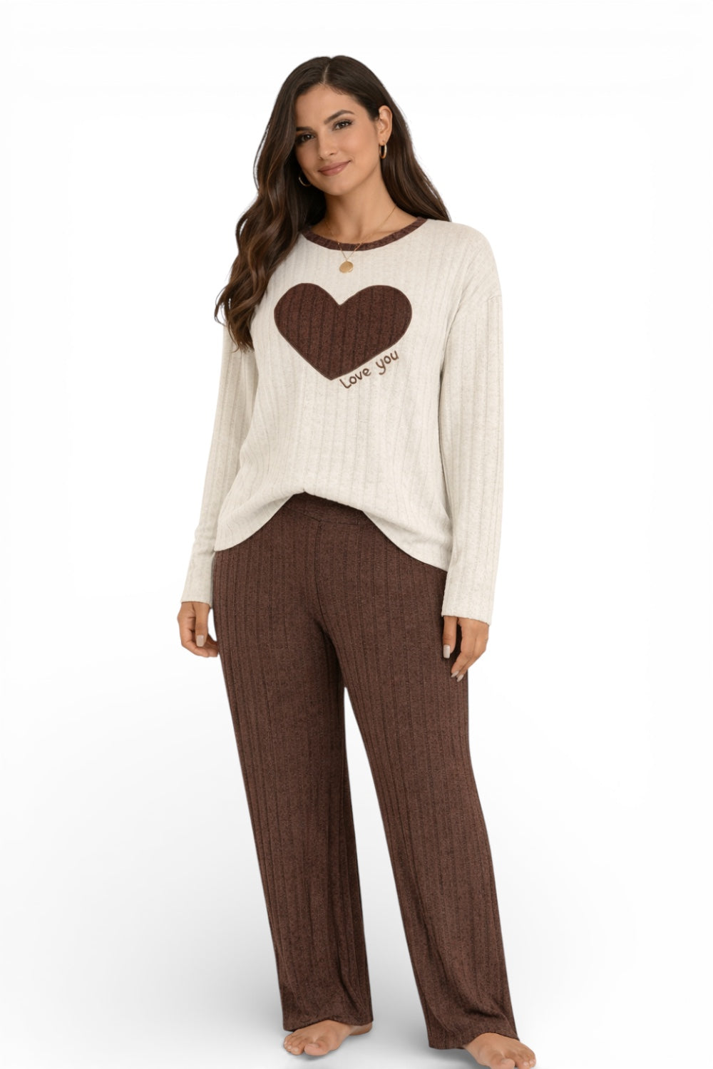 Women’s Pajama Set Soft Knit Long Sleeve Lounge Wear