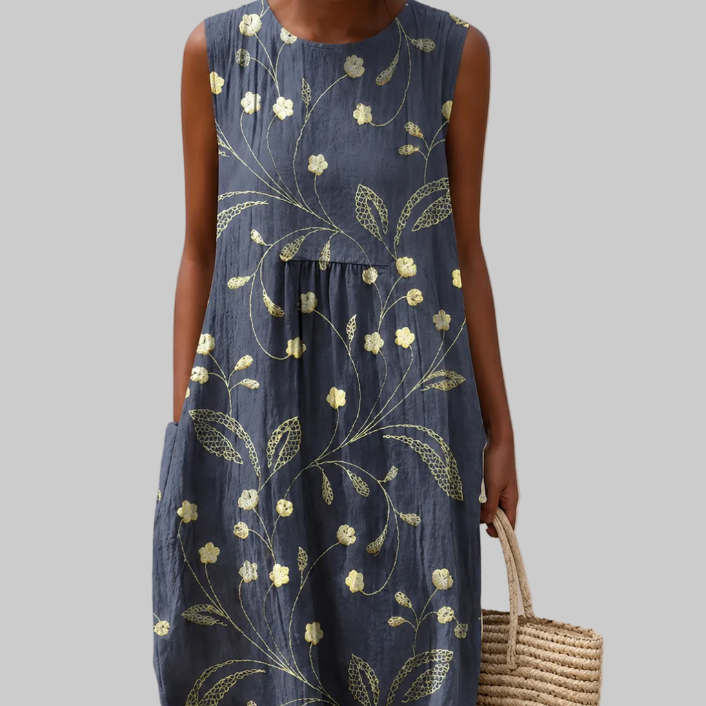 Lorena | Floral Sleeveless Midi Dress