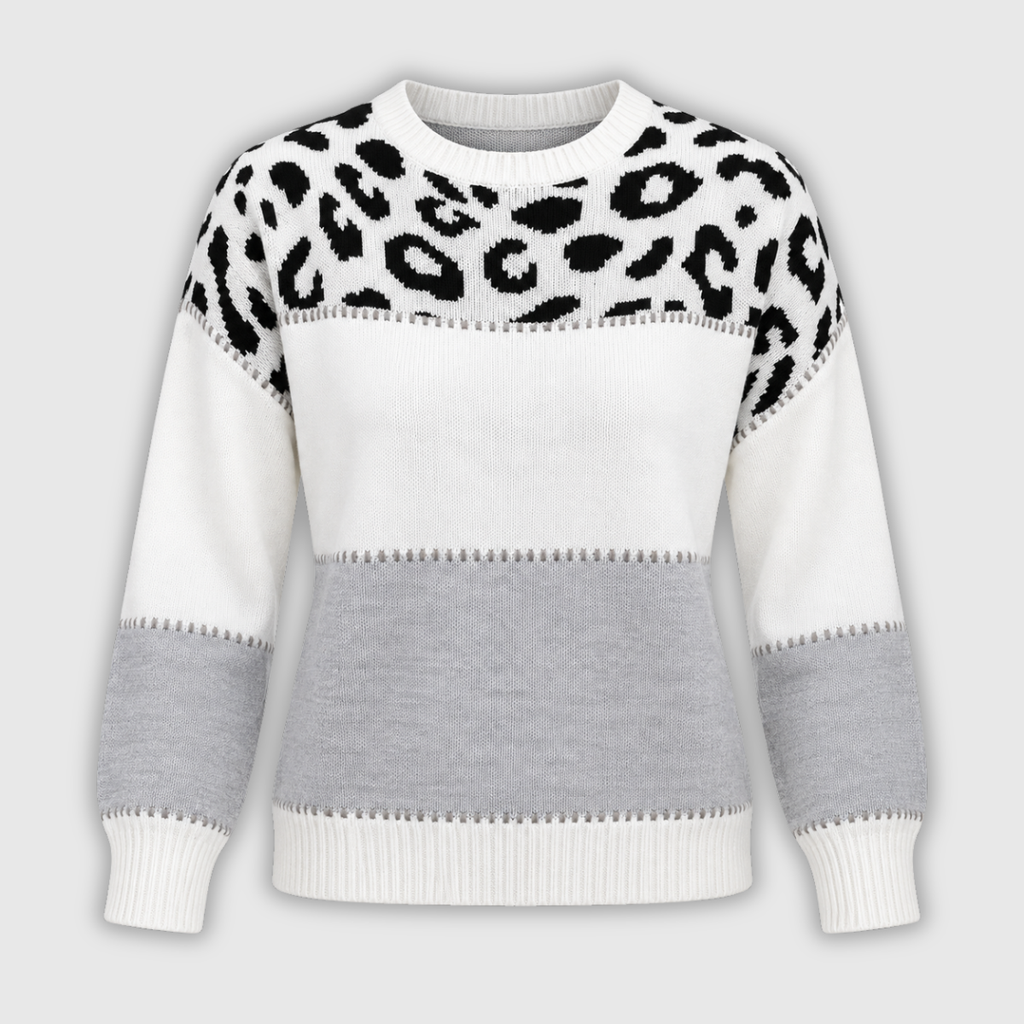 Dorothy | Leopard-Print Colour-Block Jumper