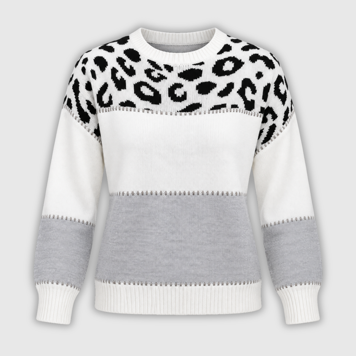 Dorothy | Leopard-Print Colour-Block Jumper