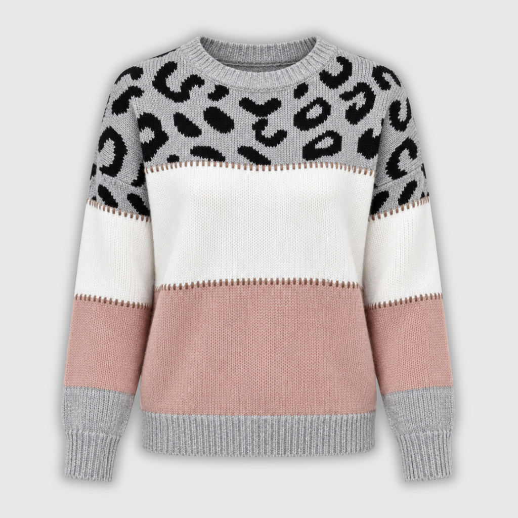 Dorothy | Leopard-Print Colour-Block Jumper