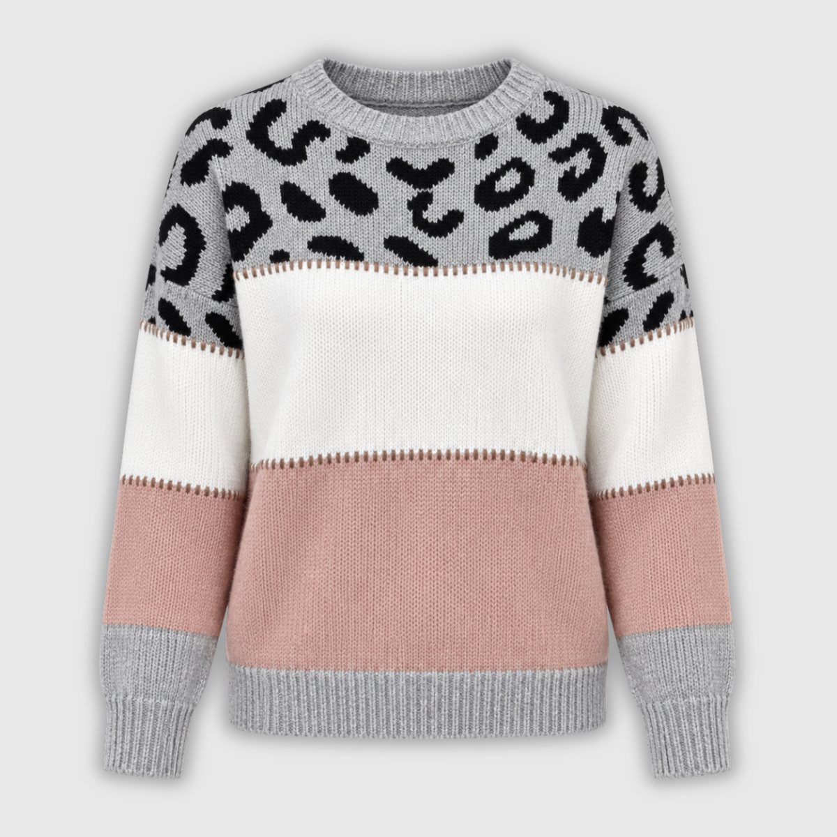 Dorothy | Leopard-Print Colour-Block Jumper