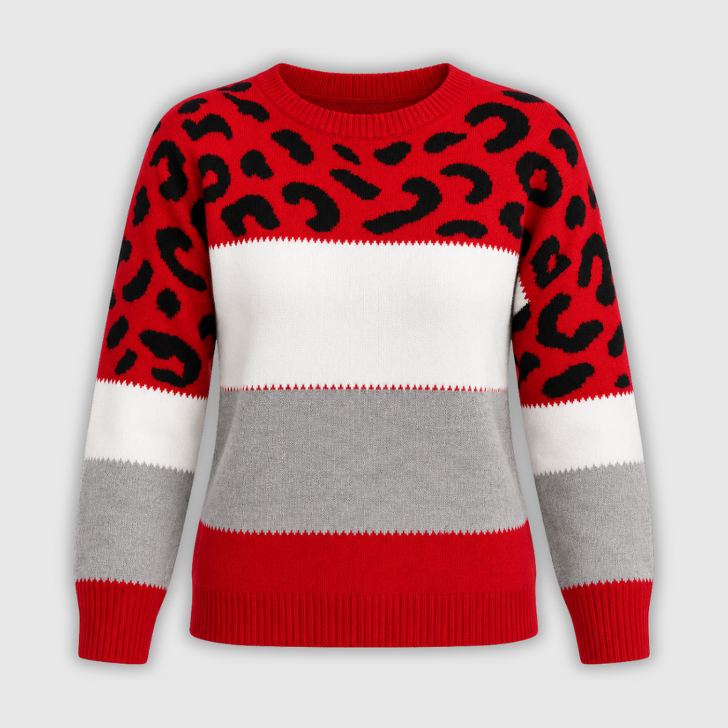 Dorothy | Leopard-Print Colour-Block Jumper