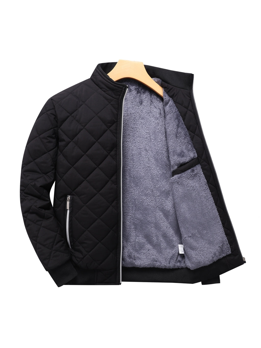 Heren Gewatteerde Fleece-Gevoerde Wintervest - Donkergroen, Warm & Stijlvol met Rits en Zakken, Casual Losse Pasvorm voor Dagelijks Kouwe Weer, Winterkleding