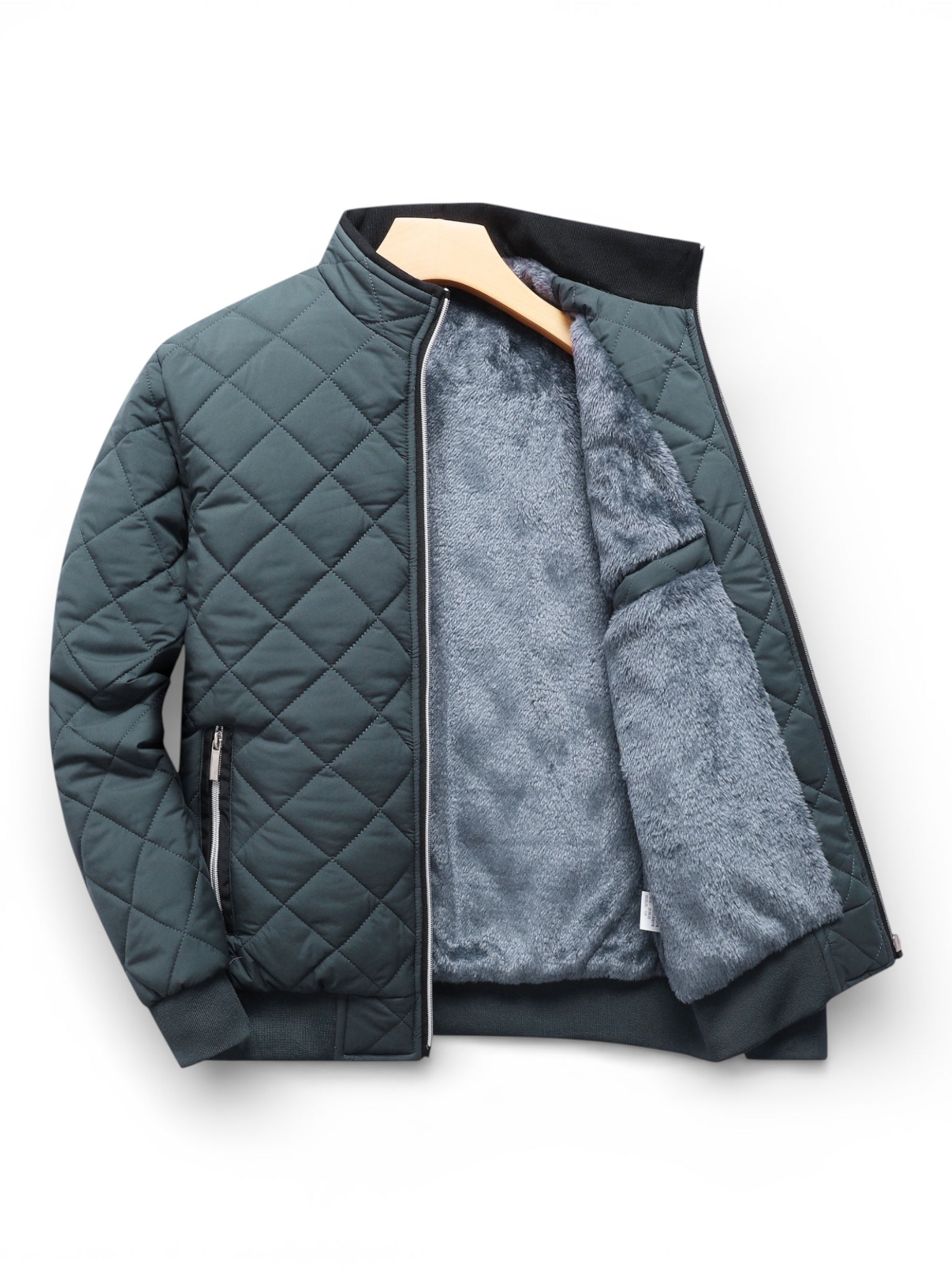 Men’s Quilted Polyester Vest with Fleece Lining for Warmth