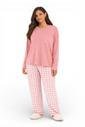Women’s Pajama Set Lightweight Polyester Plaid Spring Fall Comfort