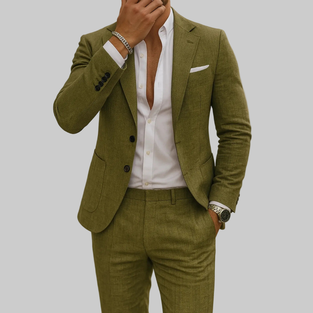 Oliver | Men's Blazer and Pants Set with Slim Fit and Pocket Details