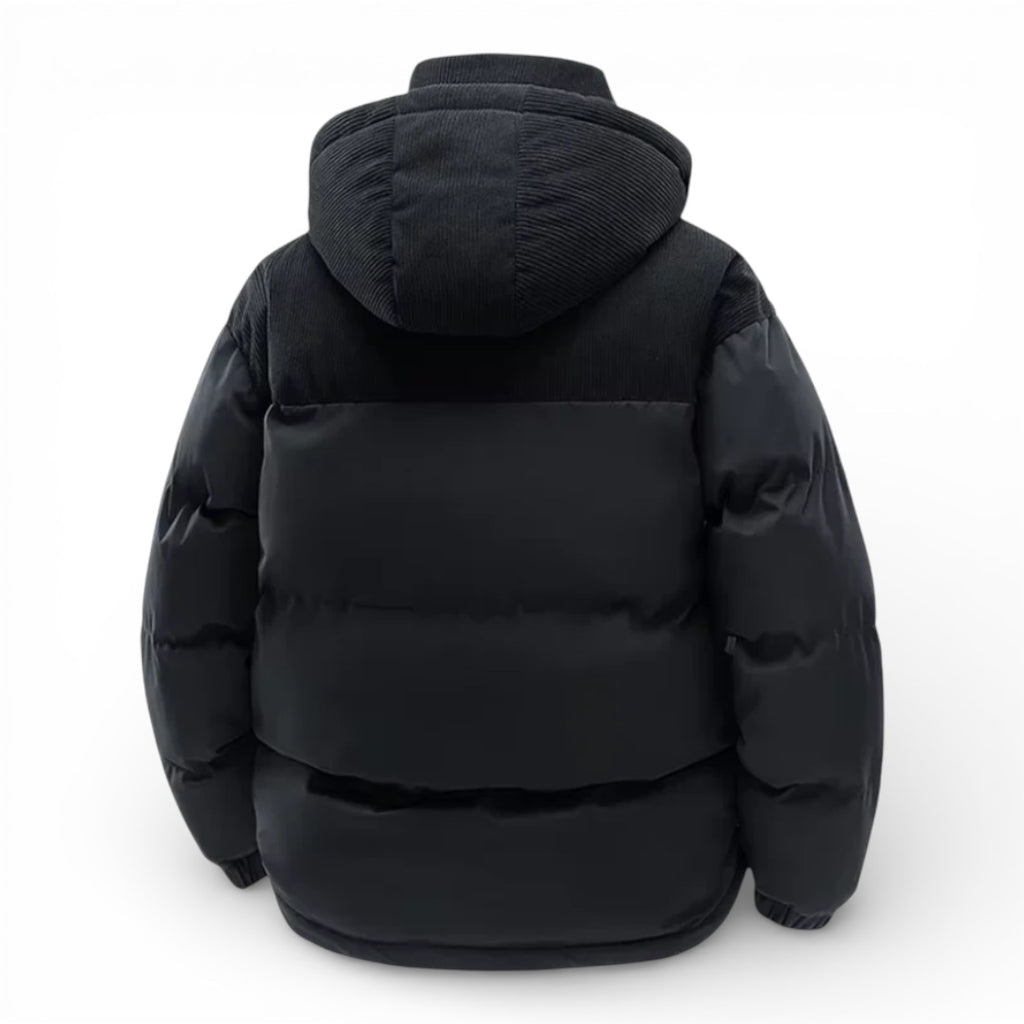 Men’s Hooded Puffer Jacket with Insulated Padding and Classic Fit