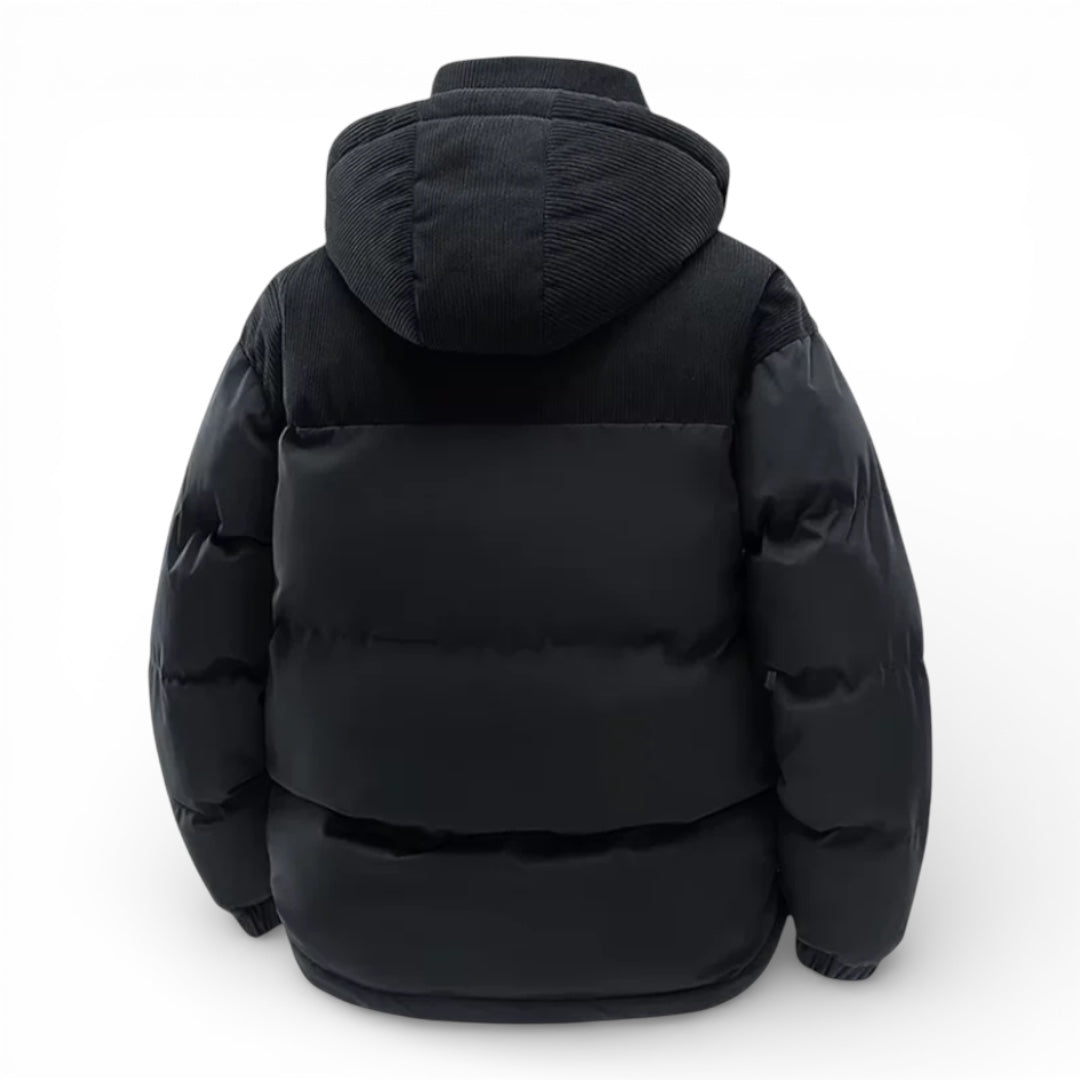 Men’s Hooded Puffer Jacket with Insulated Padding and Classic Fit