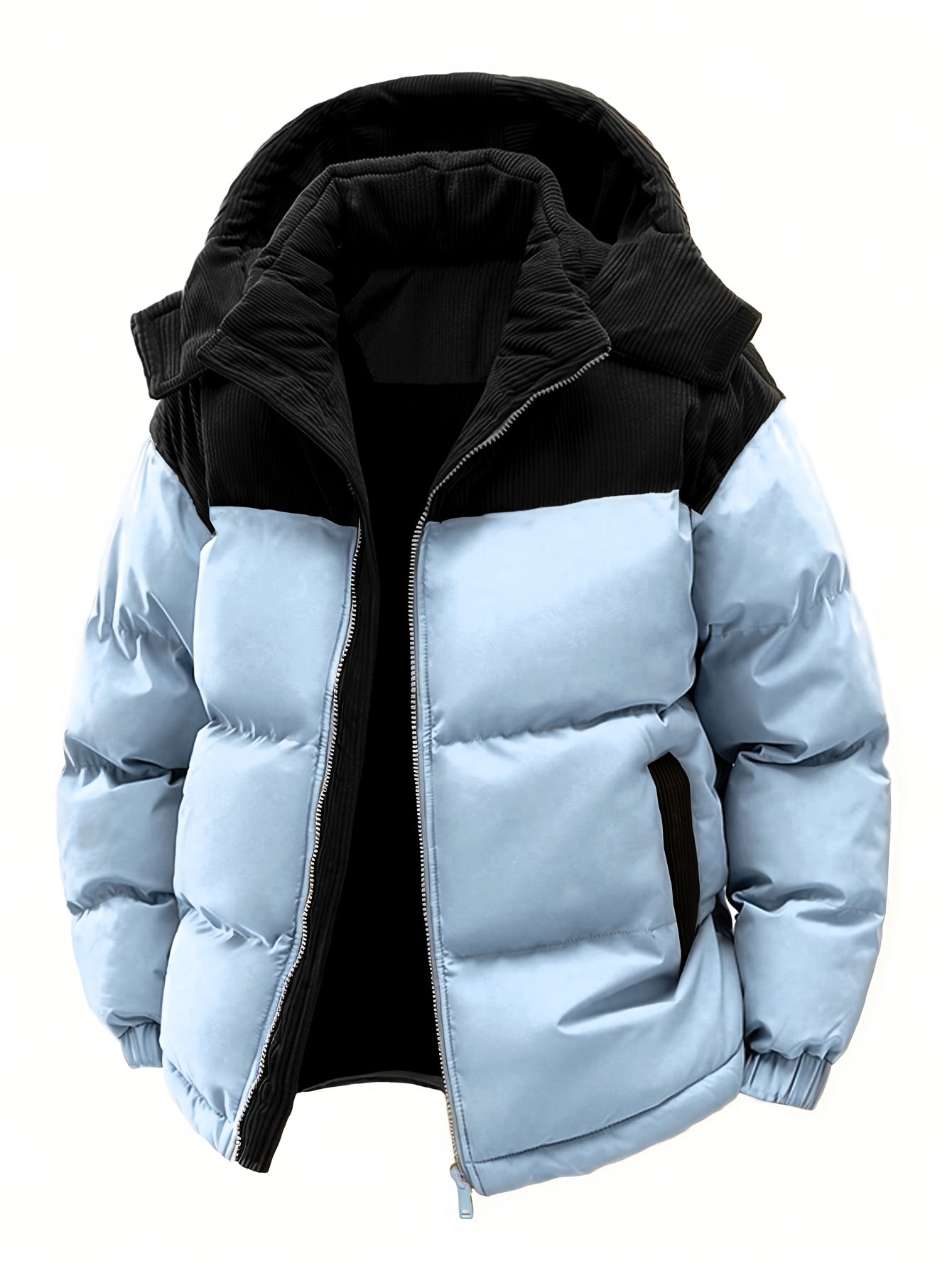 2025 Nieuw Product Heren Winter Warme Jas, Color-Block Dikke Warme Casual Hooded Jas, Camping Kerst Nieuwe Aanwinst