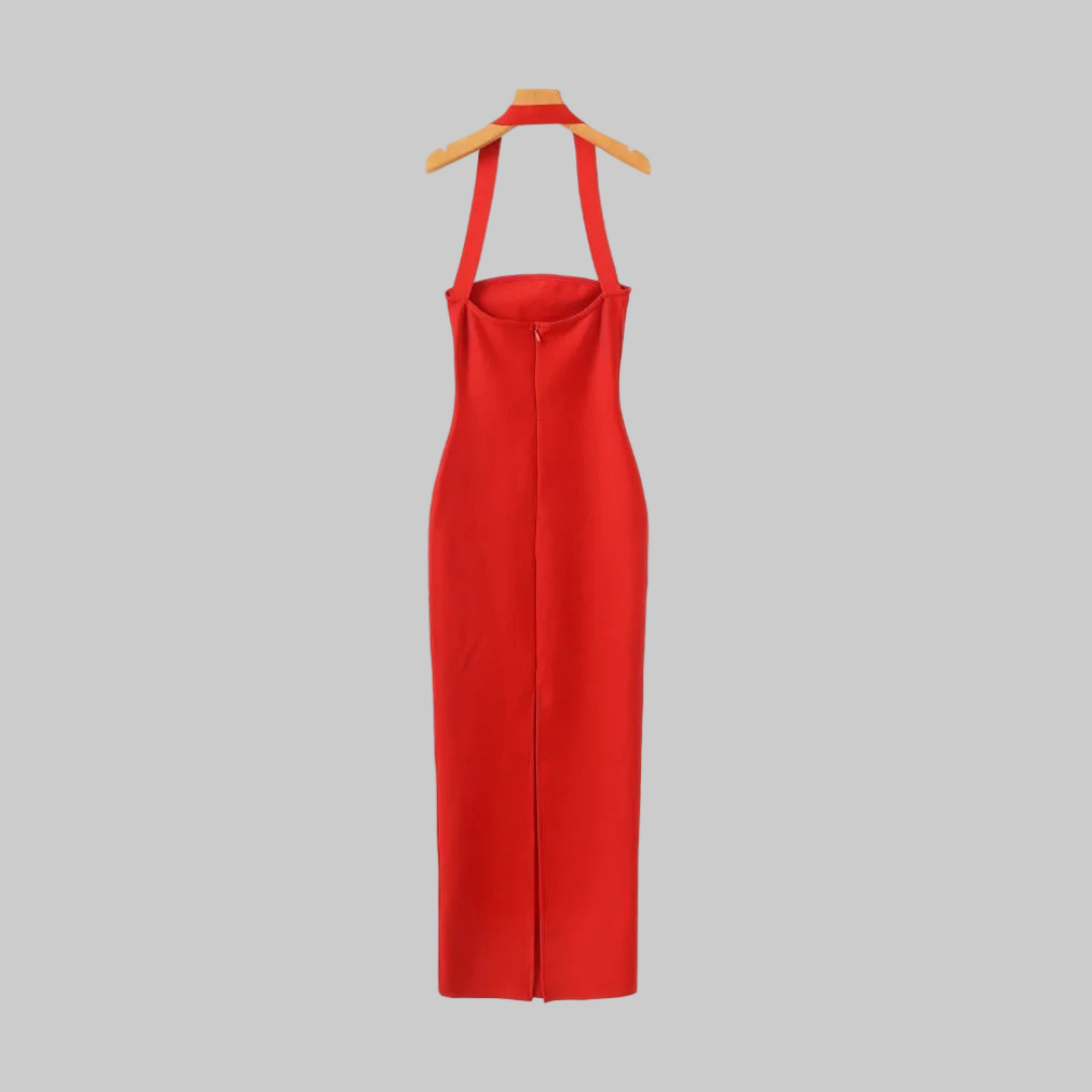 Halter Neck Slim Fit Maxi Dress