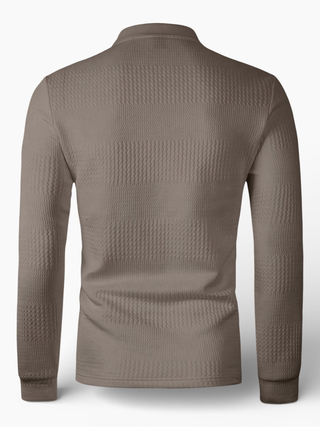 Knit Long Sleeve Polo Shirt in Polyester