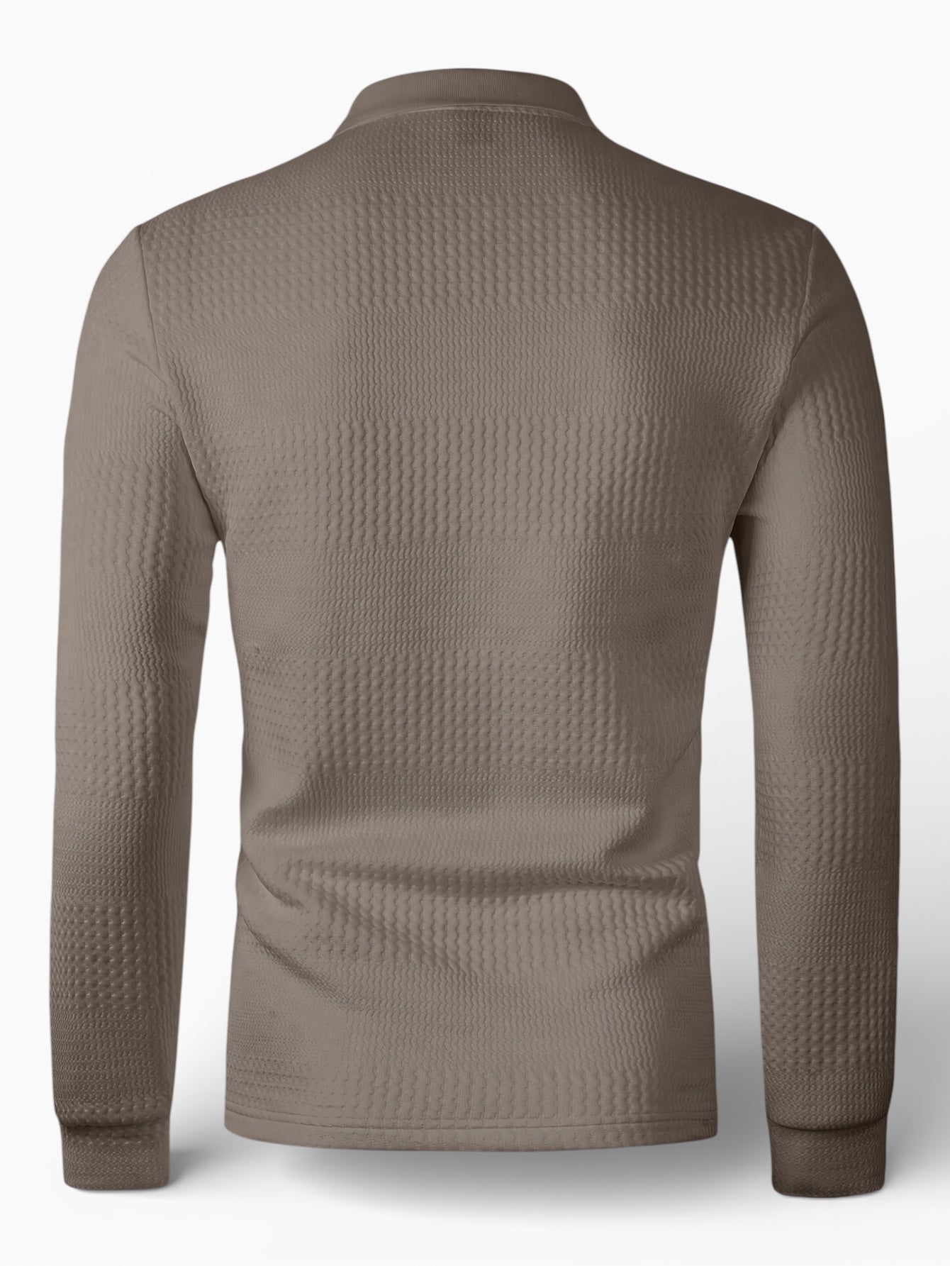 Knit Long Sleeve Polo Shirt in Polyester