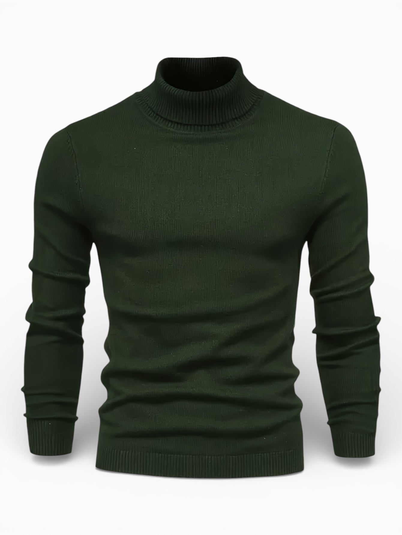 Mock Neck Sweater Premium Cotton Slim Fit Men