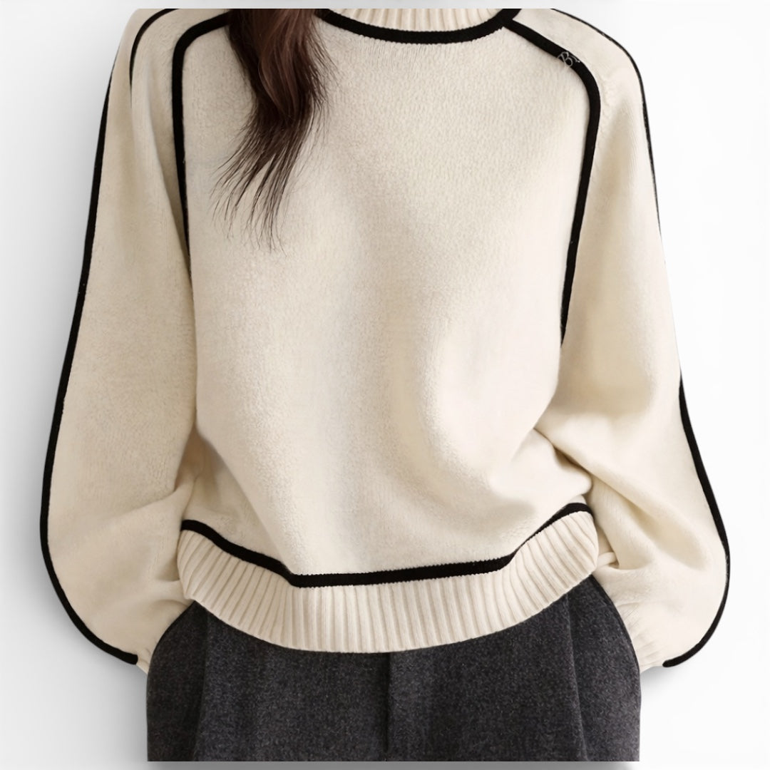 Women’s Knit Sweater High Neck Lightweight Stretch Elegant Fit