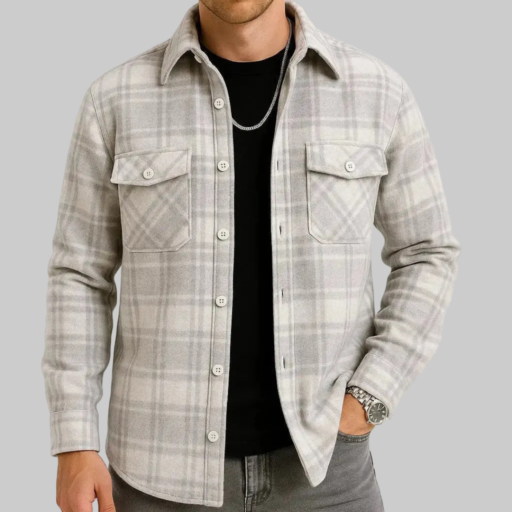 Men’s Plaid Long Sleeve Overshirt