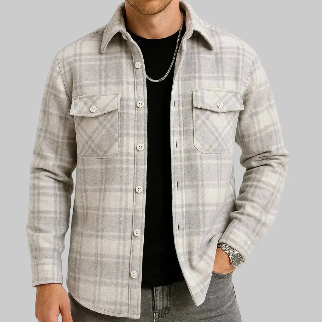 Men’s Plaid Long Sleeve Overshirt