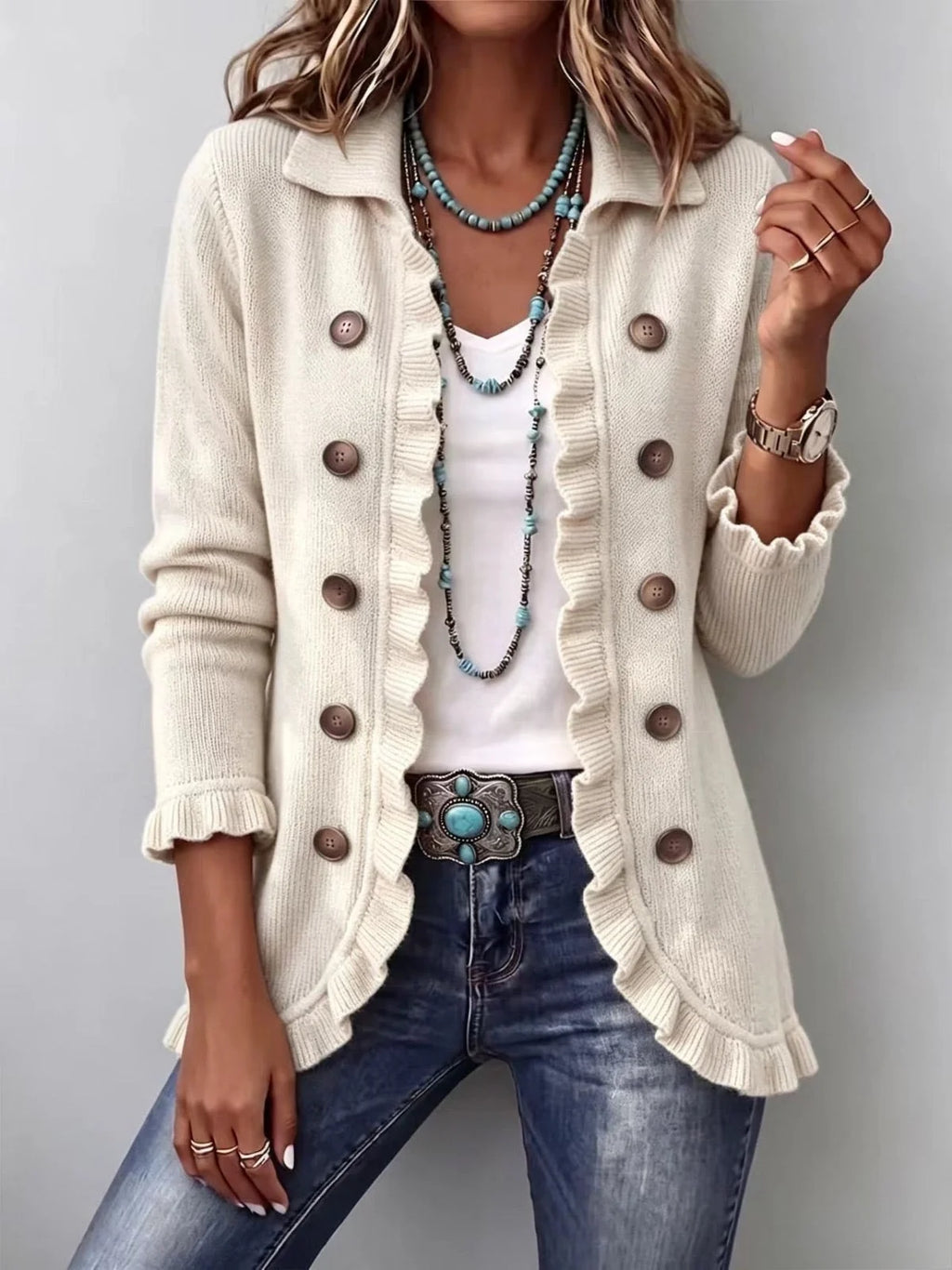 Ascension | Embroidered Jacket with Ruffles