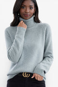 Women’s Knit Turtleneck Sweater in Acrylic Blend