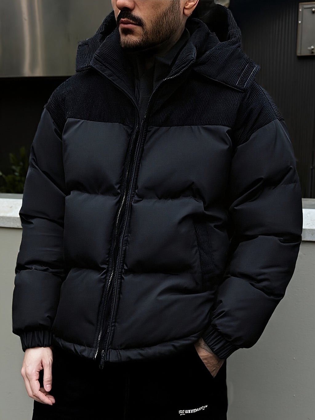 2025 Nieuw Product Heren Winter Warme Jas, Color-Block Dikke Warme Casual Hooded Jas, Camping Kerst Nieuwe Aanwinst