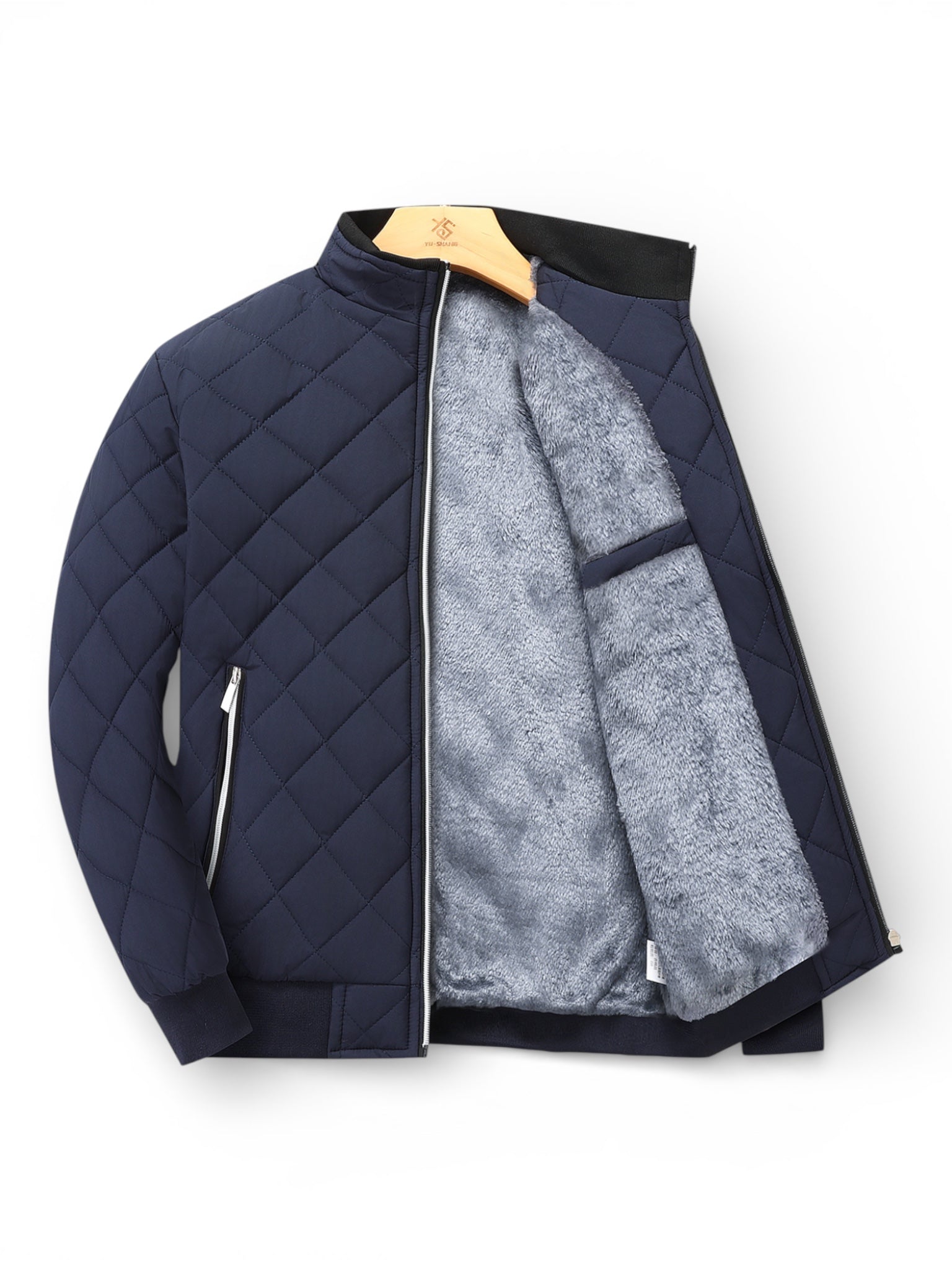 Men’s Quilted Polyester Vest with Fleece Lining for Warmth