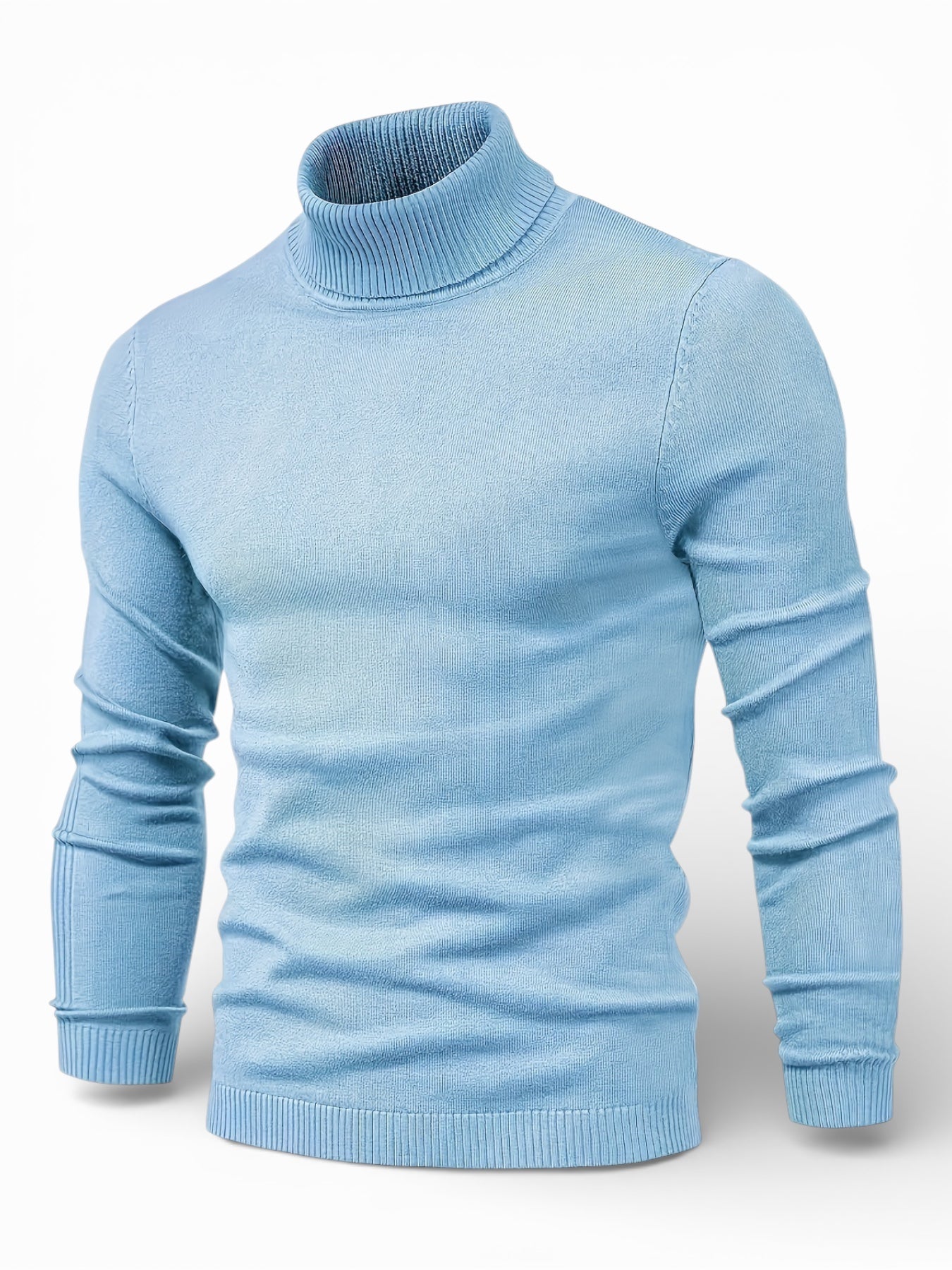 Mock Neck Sweater Premium Cotton Slim Fit Men