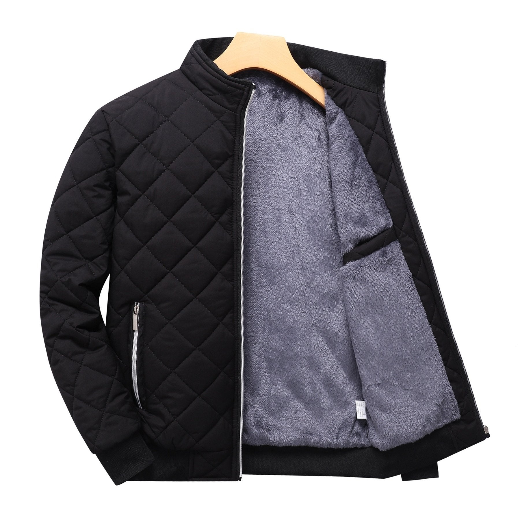 Heren Gewatteerde Fleece-Gevoerde Wintervest - Donkergroen, Warm & Stijlvol met Rits en Zakken, Casual Losse Pasvorm voor Dagelijks Kouwe Weer, Winterkleding