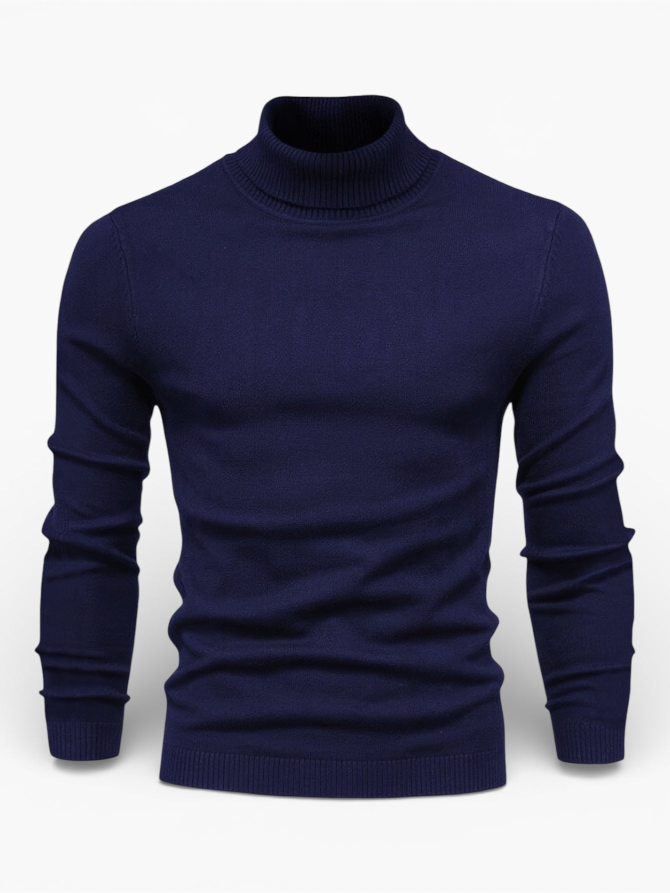 Mock Neck Sweater Premium Cotton Slim Fit Men