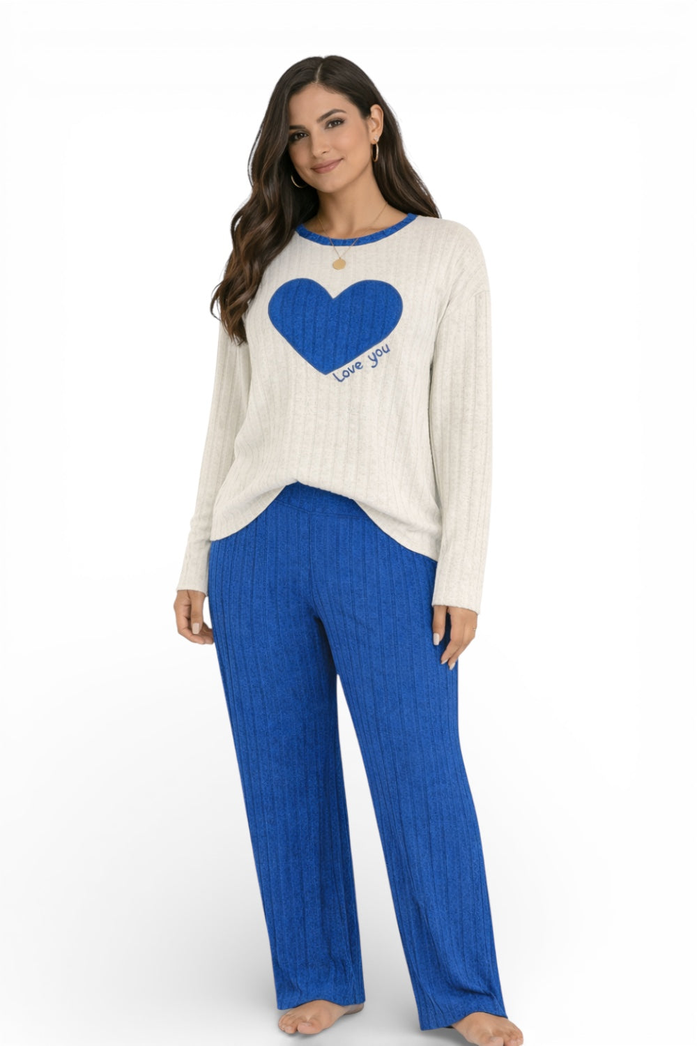 Women’s Pajama Set Soft Knit Long Sleeve Lounge Wear