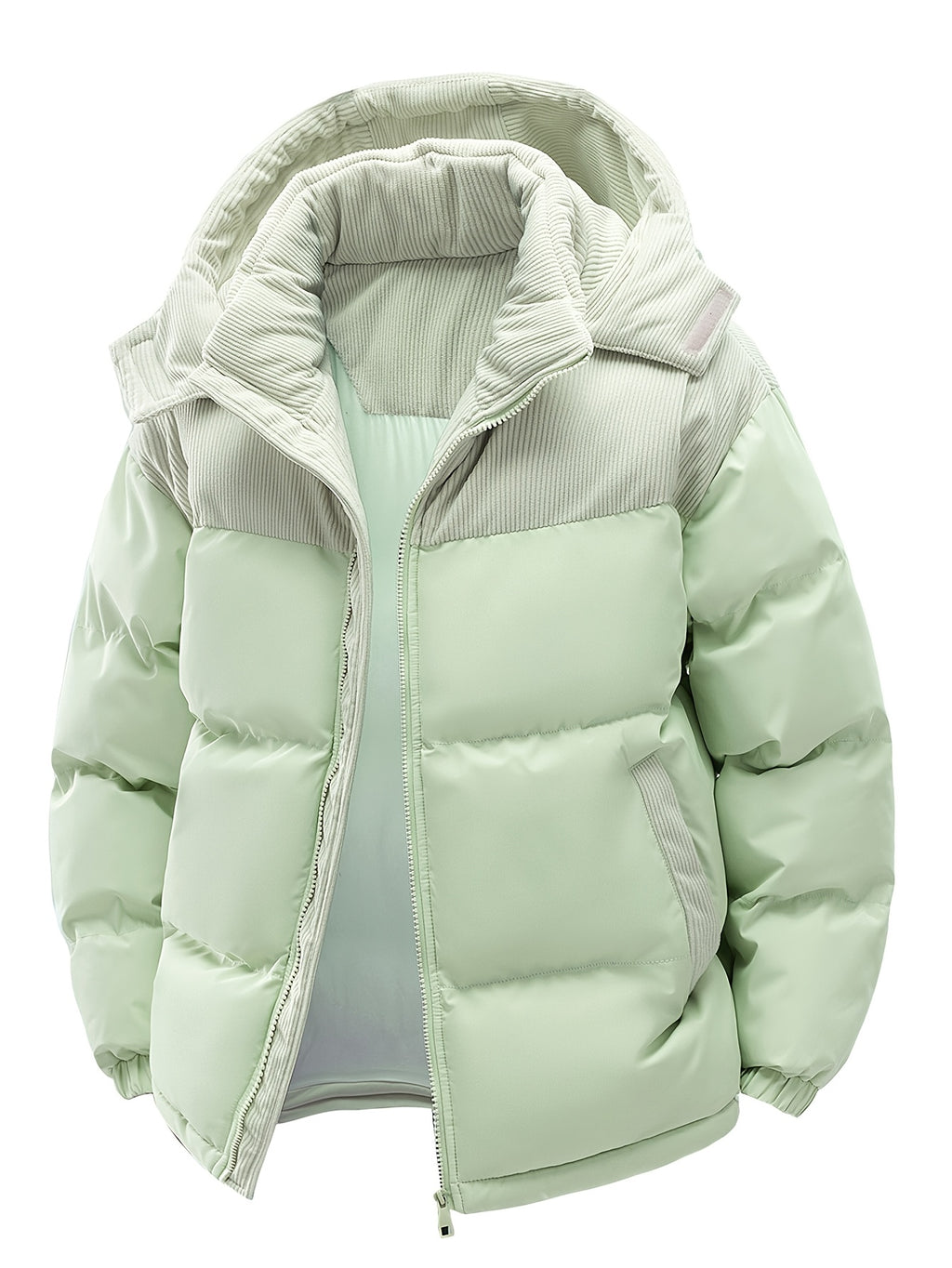 2025 Nieuw Product Heren Winter Warme Jas, Color-Block Dikke Warme Casual Hooded Jas, Camping Kerst Nieuwe Aanwinst