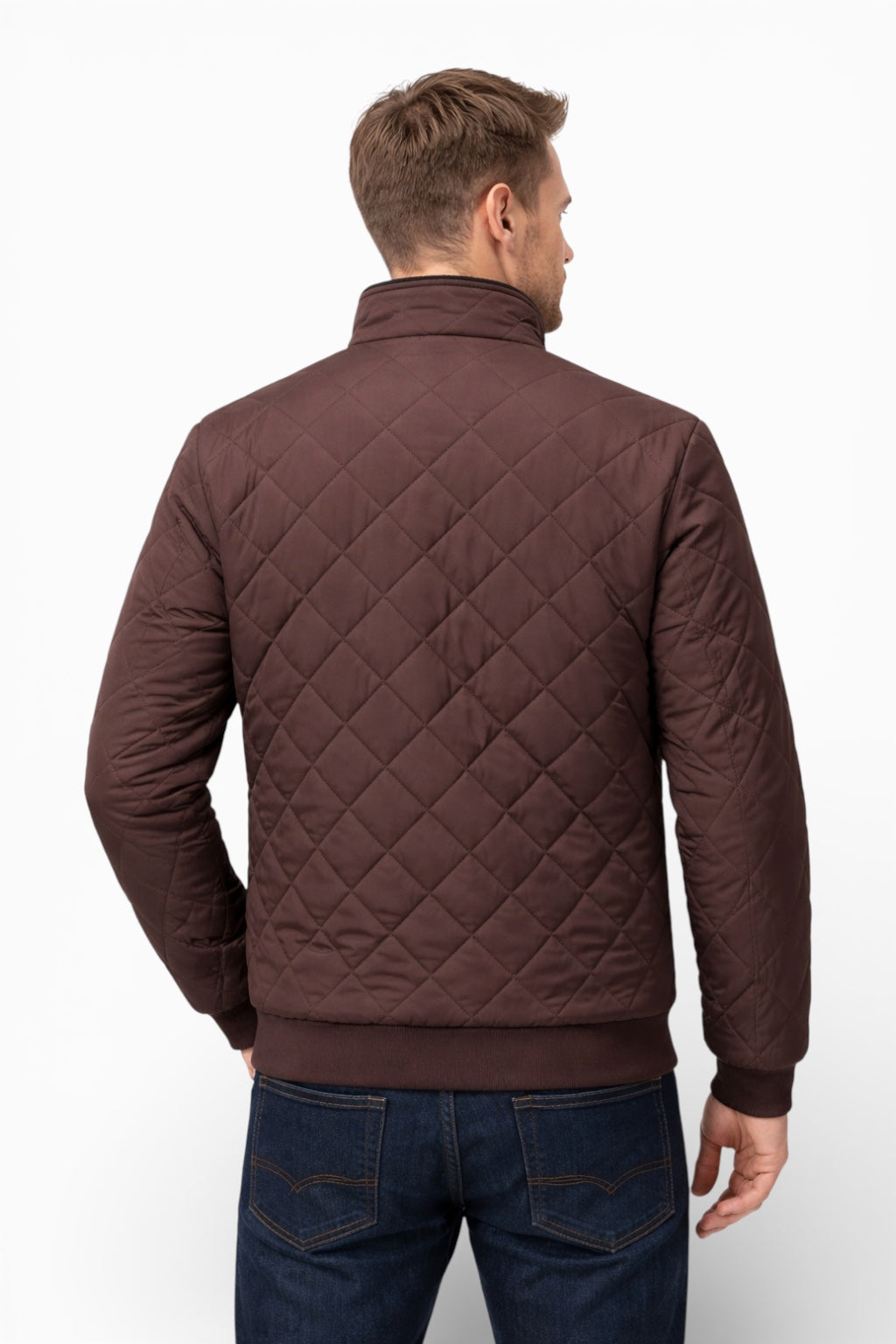 Men’s Quilted Polyester Vest with Fleece Lining for Warmth