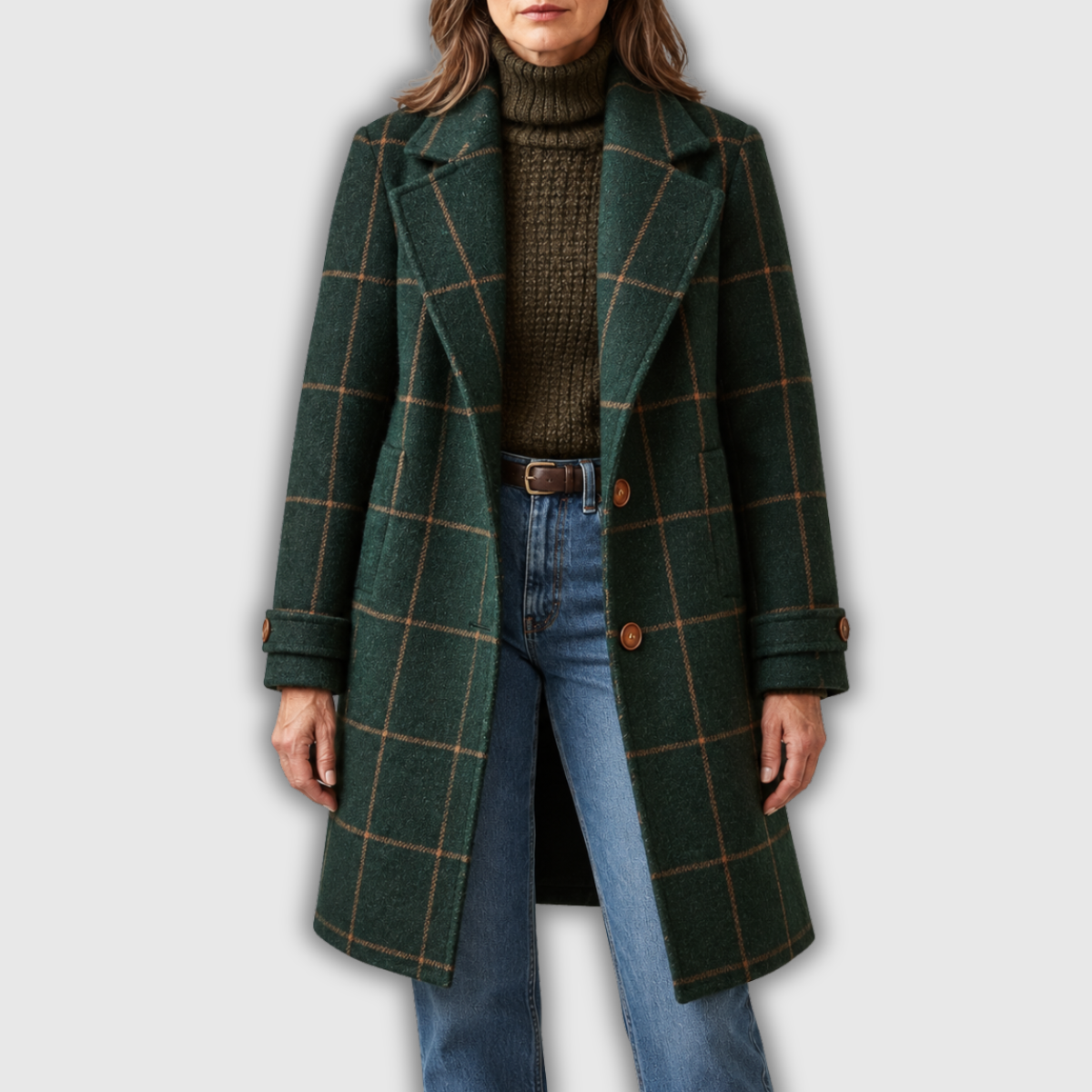 Harriet | Checked Wool-Blend Coat