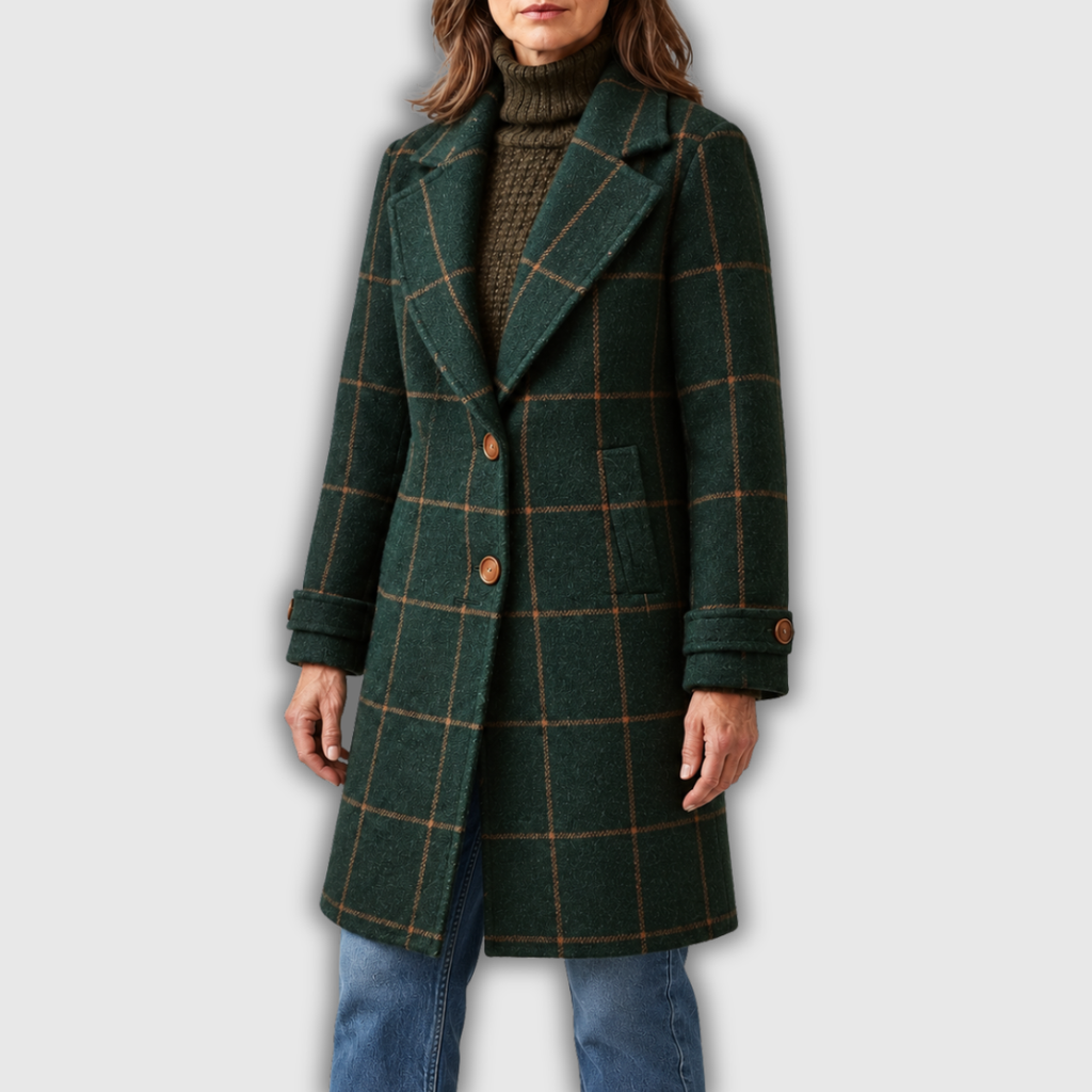 Harriet | Checked Wool-Blend Coat