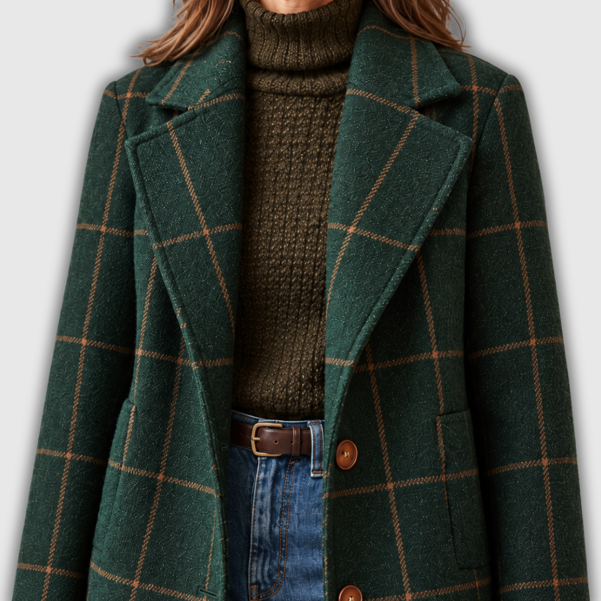 Harriet | Checked Wool-Blend Coat
