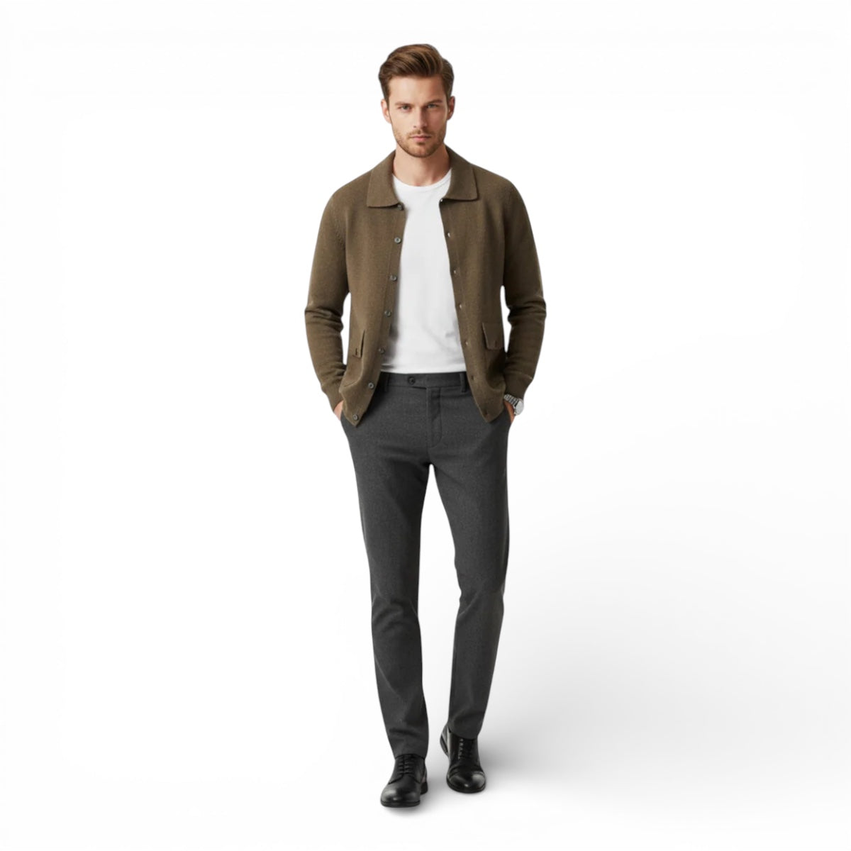 Men’s Premium Knit Cardigan Soft Comfort Classic Everyday Wear