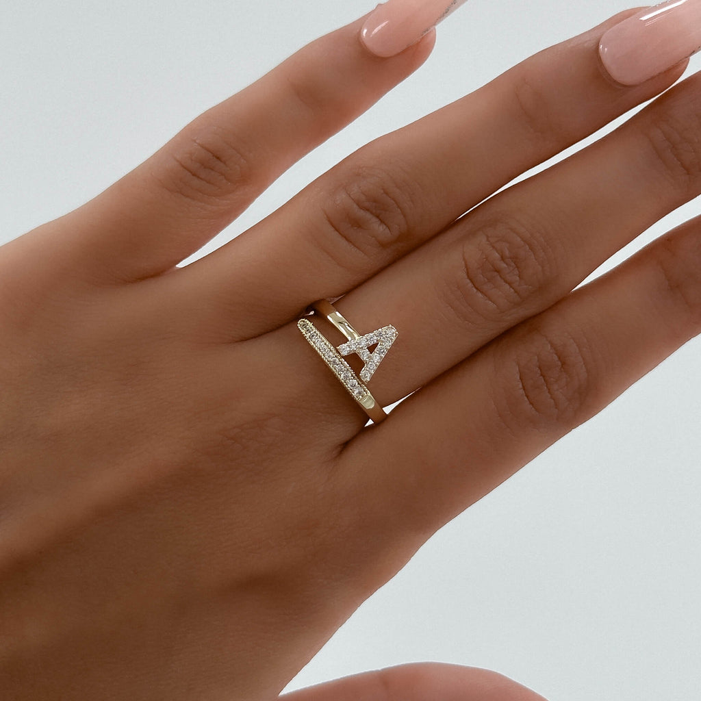 Ellington - Pave Initial Ring
