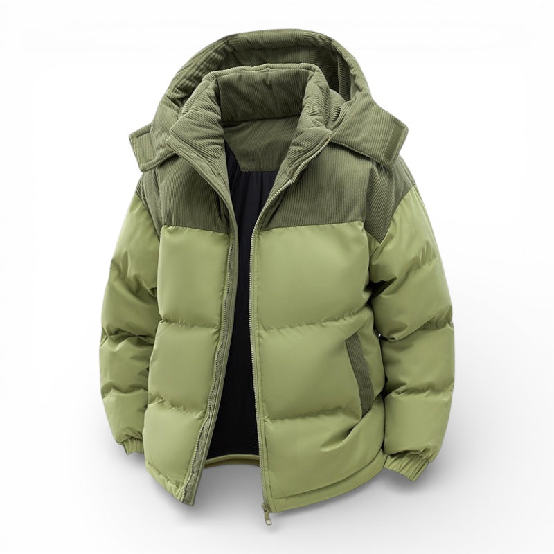 Men’s Hooded Puffer Jacket with Insulated Padding and Classic Fit