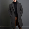 Leonard Men’s Long Wool Overcoat – Timeless Winter Elegance Dark Gray