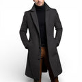 Men’s Long Wool Overcoat – Premium Wool Blend, Classic Winter Style