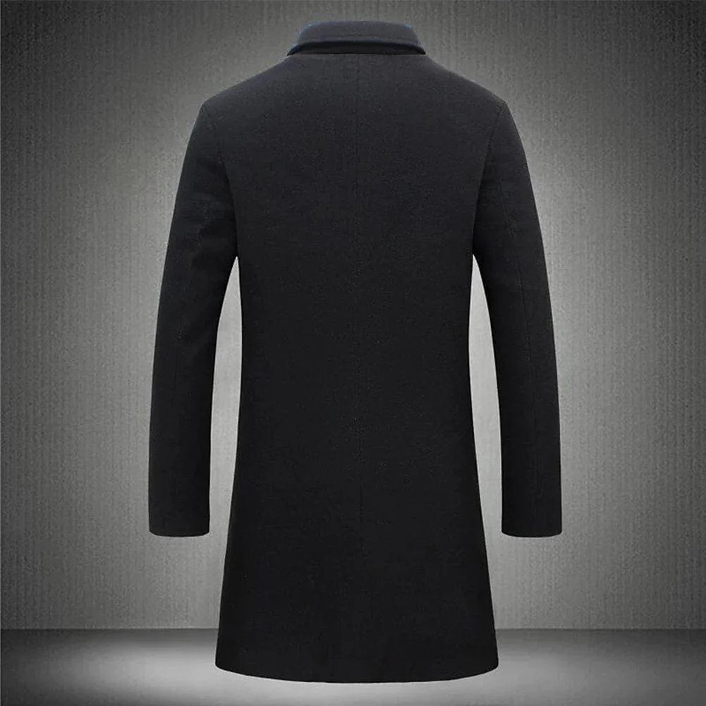 Leonard Men’s Long Wool Overcoat – Timeless Winter Elegance Dark Gray