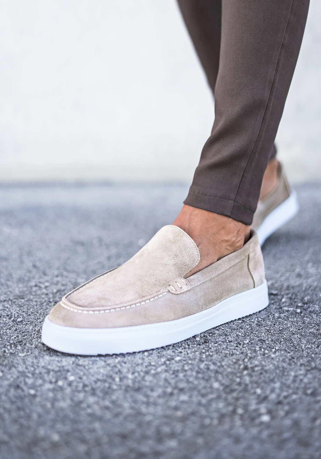 SUEDE LOAFERS HARBOR - SAND