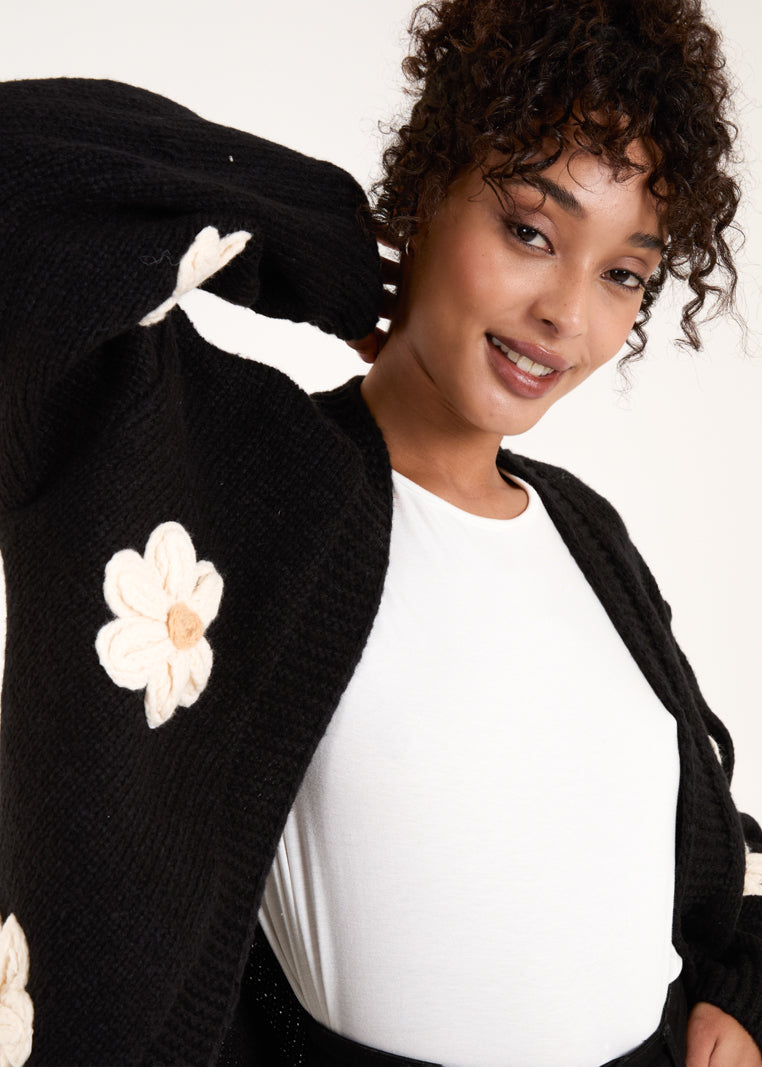 Daisy Large Flower Cardigan