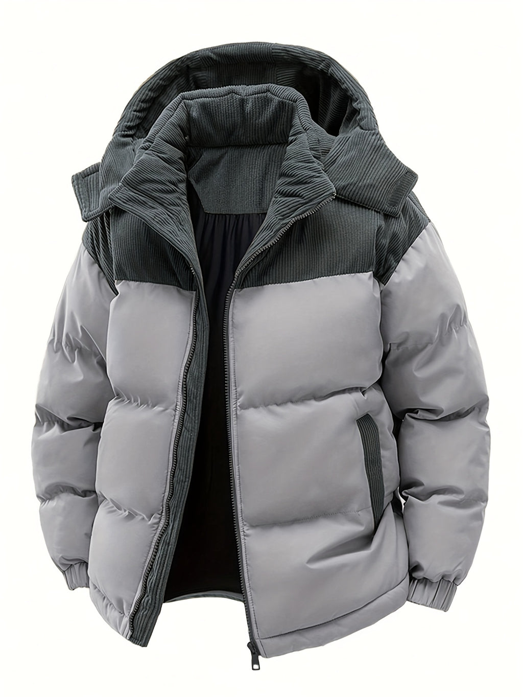 2025 Nieuw Product Heren Winter Warme Jas, Color-Block Dikke Warme Casual Hooded Jas, Camping Kerst Nieuwe Aanwinst