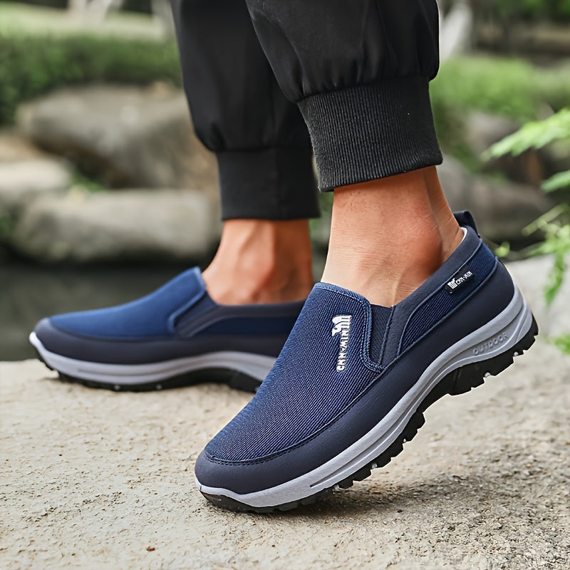 Heren Comfortabele Antislip Loafers | Effen Kleur Ademend Gebreid Instaplaars, Dikke Zool Lichtgewicht Casual Schoenen voor Alle Seizoenen Buitenactiviteiten en Dagelijks Comfort