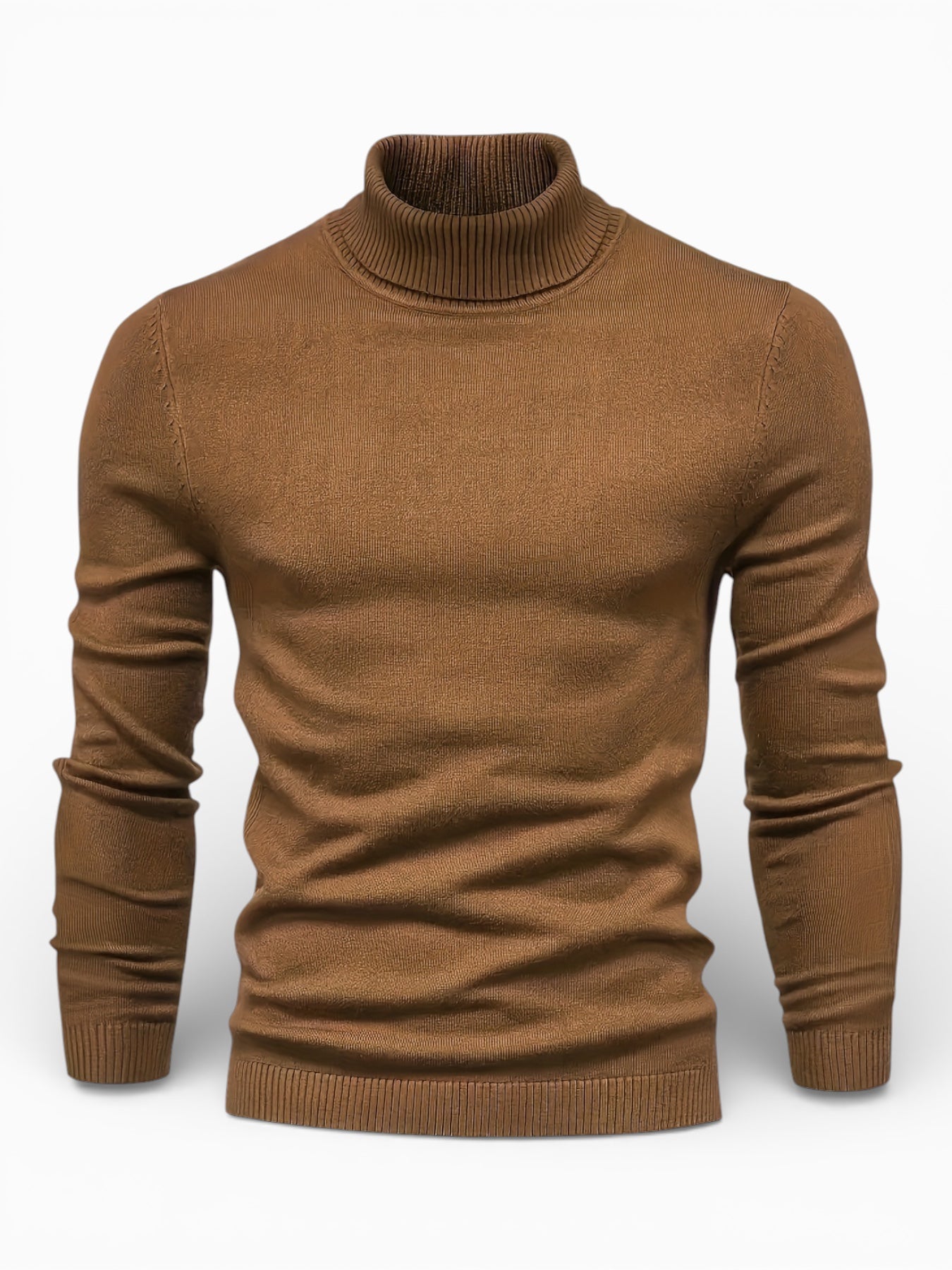 Mock Neck Sweater Premium Cotton Slim Fit Men